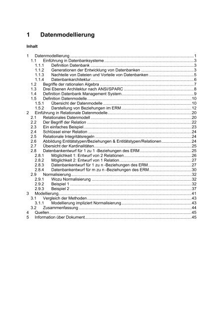 1 Datenmodellierung