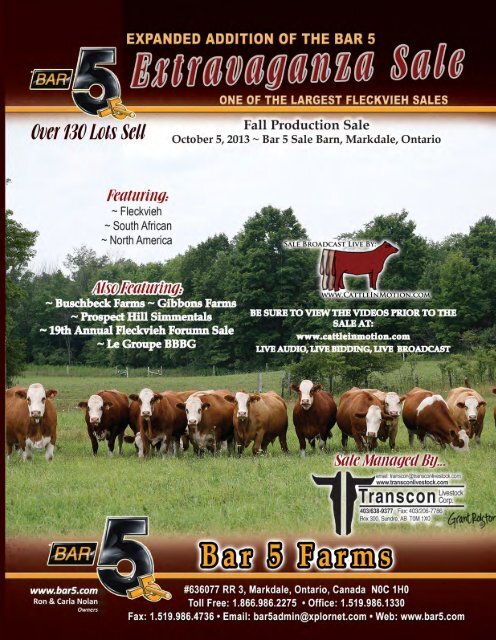 BAR 5 SALES BARN - At the Farm - Transcon Livestock Corporation