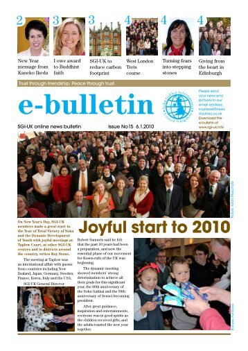 Joyful start to 2010 - SGI-UK E-Bulletin and Podcast
