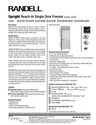 Upright Reach-In Single Door Freezer models 2010F