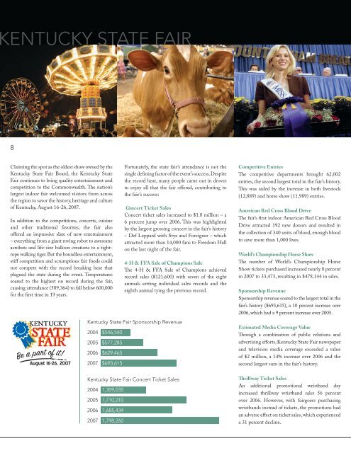 annual report 2007 - Kentucky Exposition Center