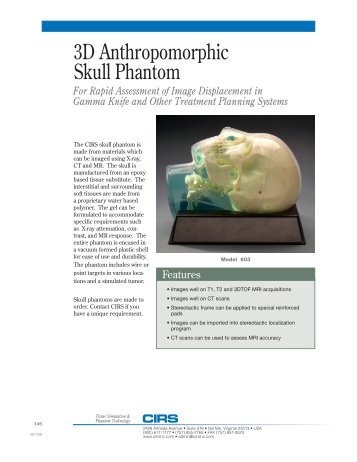 3D Anthropomorphic Skull Phantom 603 - PI Medical