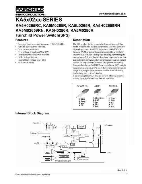 KA5M0265R FAIRCHILD INTEGRATED CIRCUIT TO-220-4L 