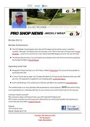 Weekly Wrap 25th February 2013 - Shepparton Golf Club