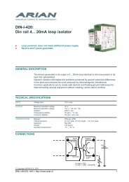 DIN-I-420: Din rail 4... 20mA loop isolator - Arian S. A.