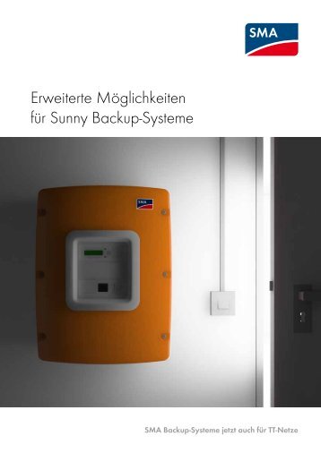 Erweiterte Möglichkeiten für SUNNY Backup-Systeme - SMA Backup