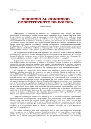 DISCURSO AL CONGRESO CONSTITUYENTE DE BOLIVIA