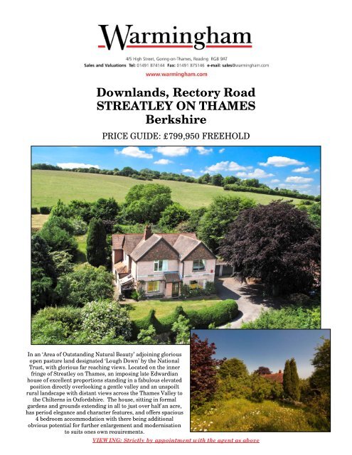 Downlands, Rectory Road STREATLEY ON ... - Warmingham