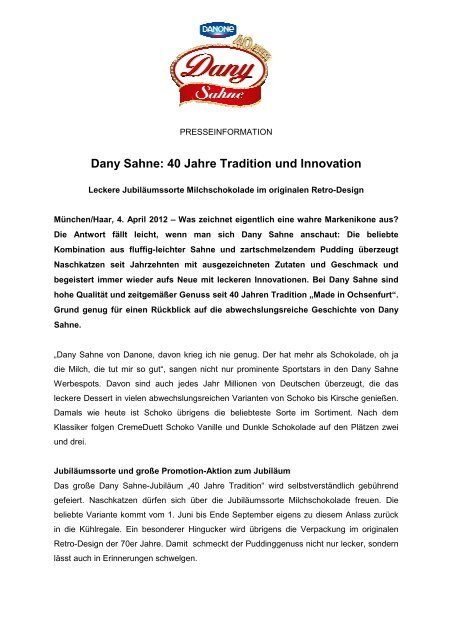 Dany Sahne: 40 Jahre Tradition und Innovation
