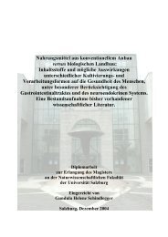 Inhaltsstoffe und mÃ¶gliche Auswirkungen unterschiedlicher - Prof. Dr ...