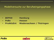 Modellversuche zur Berufseingangsphase PeBe - innovelle-bs