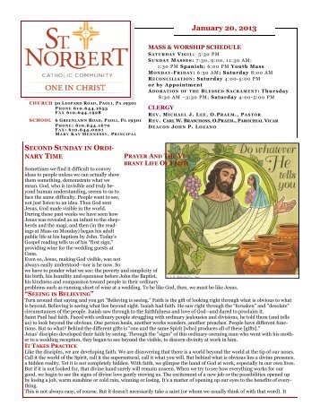 January 20, 2013 - St. Norbert