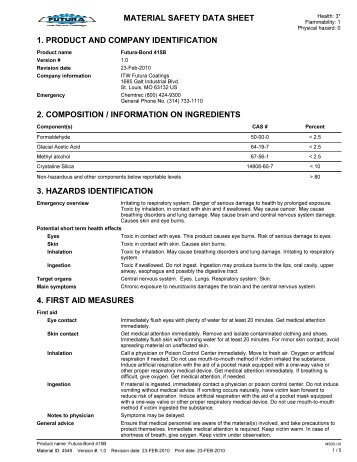 material safety data sheet .1. product and company identification .2 ...