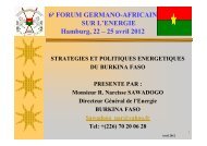 Situation Ã©nergÃ©tique du Burkina Faso