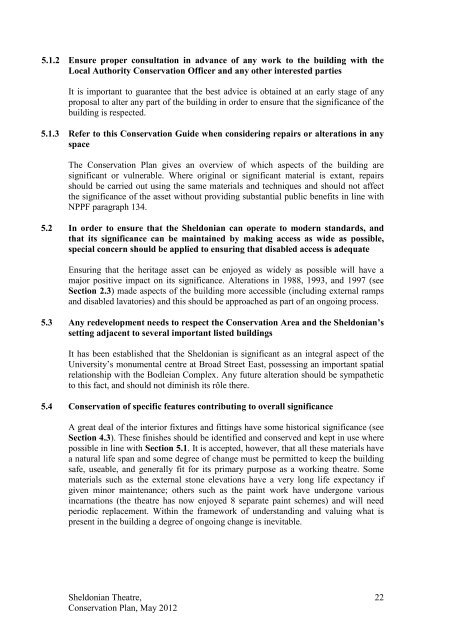 The Sheldonian Theatre Conservation Plan - Central Administration ...