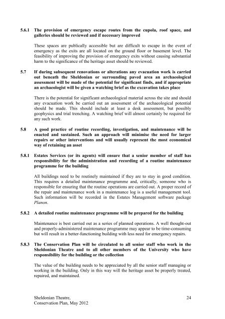 The Sheldonian Theatre Conservation Plan - Central Administration ...