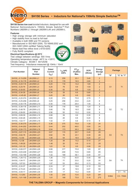 SH150 Series - Nuvotem Talema