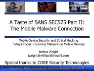 The Mobile Malware Connection - Will Hack For SUSHI