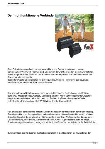 HOFFMANN "FoX" - Maschinen Baur