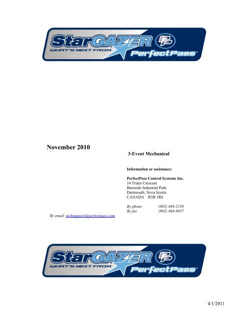 Star Gazer 3-Event Manual (PDF) - Perfectpass.com