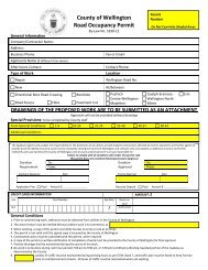 County of Wellington Road Occupancy Permit