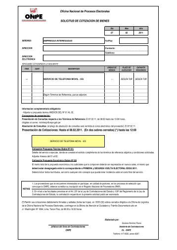 FORMATO SOLICITUD COTIZACION - ONPE