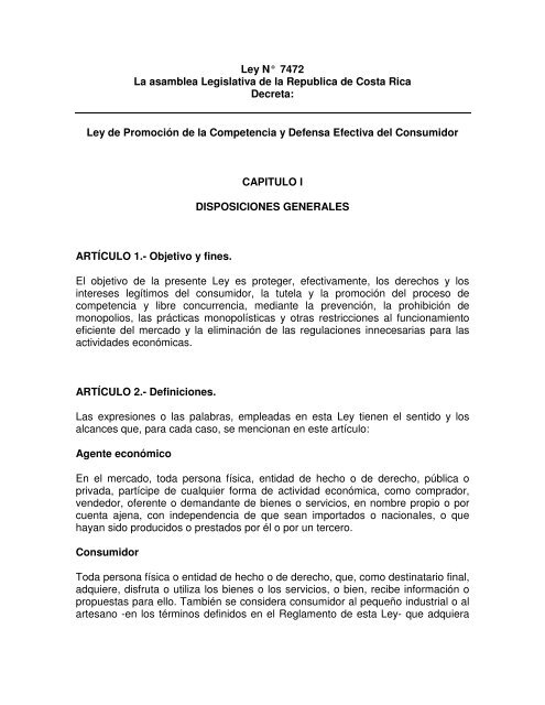 Ley de Promoción de la Competencia y Defensa Efect - Felaban