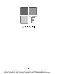 Appendix F: Phonics - Stenhouse Publishers