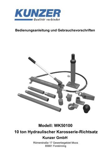 10 ton Hydraulischer Karosserie-Richtsatz Modell ... - KUNZER GmbH