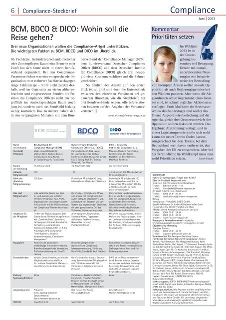 (PDF ) | Ausgabe Juni 2013 - Compliance