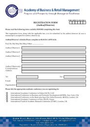 Registration Form - The Academy of Business and Retail Management