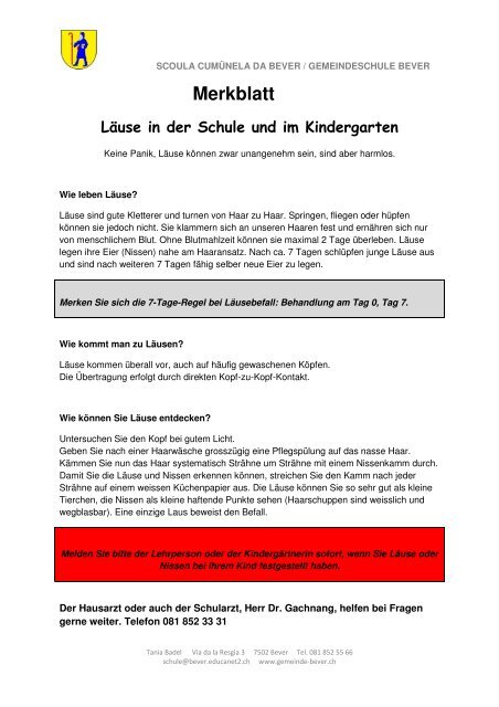 Merkblatt La Use Bever