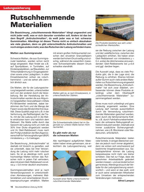 Rutschhemmende Materialien - Ladungssicherung.de