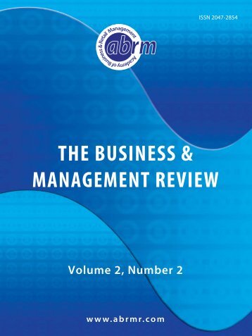 THE BUSINESS & MANAGEMENT REVIEW - The Academy of ...