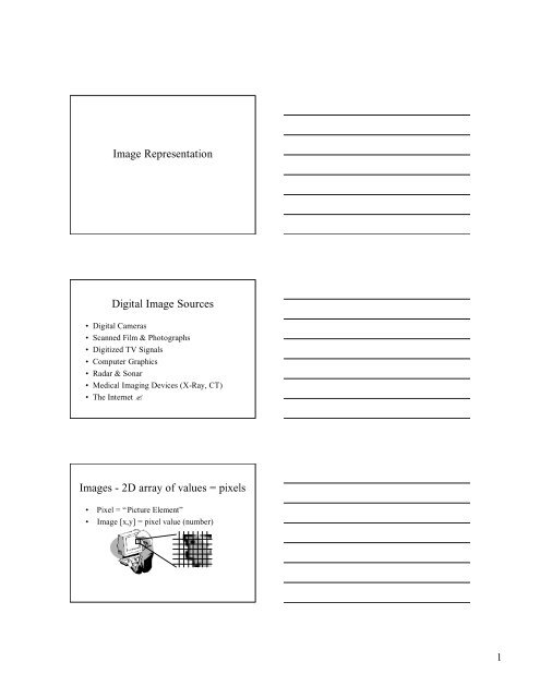 Image Representation Digital Image Sources Images - 2D array of ...