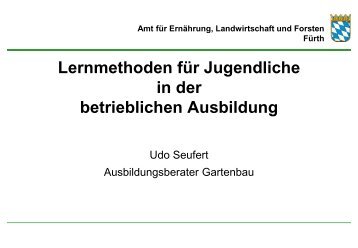 Lernmethoden in der betrieblichen Ausbildung - Amt fÃ¼r ErnÃ¤hrung ...