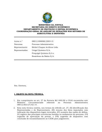 SDE - Conselho Administrativo de Defesa EconÃ´mica