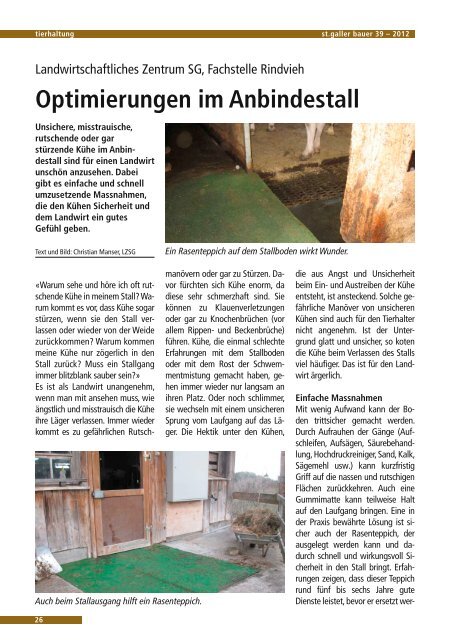 Optimierungen im Anbindestall - landwirtschaft.sg.ch ...