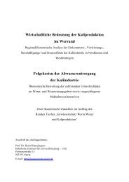 Wirtschaftliche Bedeutung der Kaliproduktion im Werratal - FGG Weser