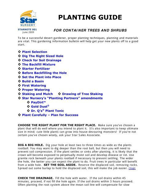 Tree Planting Guide.pdf PLANTING GUIDE - Star Nursery