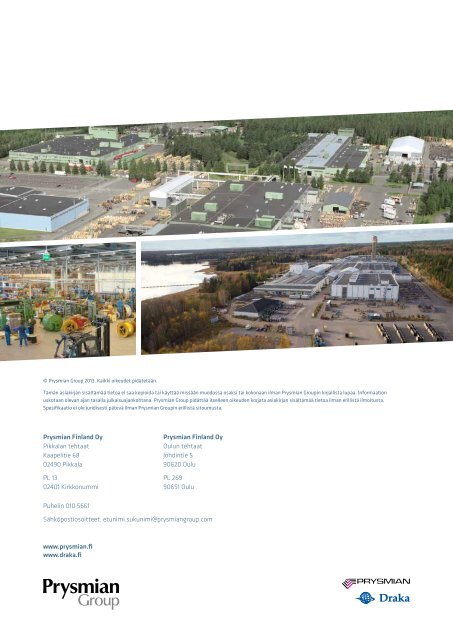 Energia-, teollisuus- ja talonrakennuskaapelit - Prysmian group