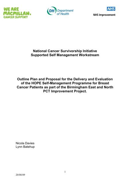 HOPE Protocol [PDF, 420KB] - National Cancer Survivorship Initiative