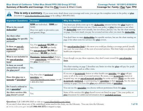 Trinet Medical Plan Comparison Chart