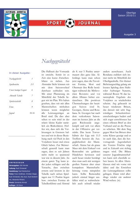 Sportjournal 2010-11_03 - SSV Ahrntal