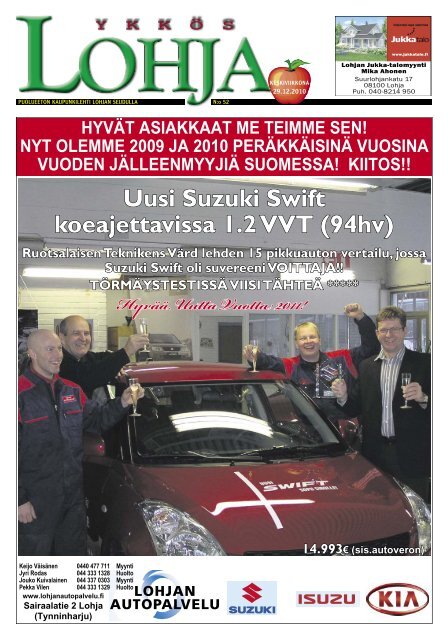 Uusi Suzuki Swift koeajettavissa 1.2 VVT (94hv) - YkkÃ¶s-Lohja