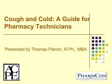 Cough And Cold - Free CE Continuing Education online pharmacy ...