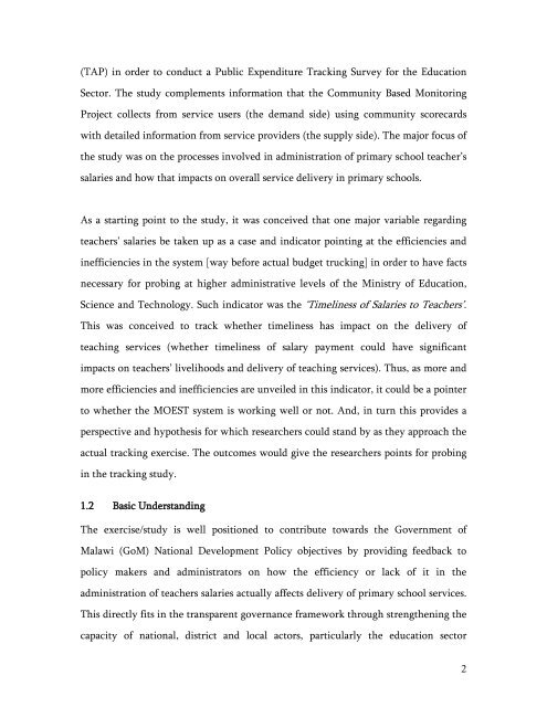 CBMP Analytical Report Part 1 - Transparency and Accountability ...