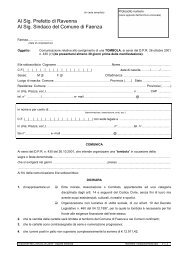 Al Sig. Prefetto di Ravenna Al Sig. Sindaco del Comune di ... - R@cine