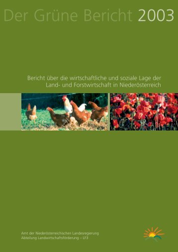 Der Grüne Bericht 2003 - Niederösterreichischer  Landtag