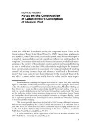 Notes on the Construction of LutosÅawski's Conception of Musical Plot*